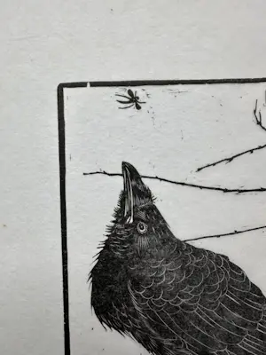 Jan Mankes - Houtsnede kleine kraai kijkend naar mugje - Gesigneerd - 1918 kopen? Bied vanaf 395!