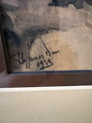 Jan Rijlaarsdam - Steegje met lantaarnpaal, kopen? Bied vanaf 130!