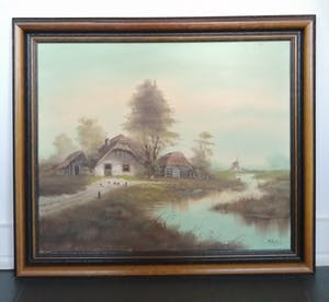 A.A. Dagelet - (1918-1991) - onder pseudoniem van M. Ryes - Boerenlandschap kopen? Bied vanaf 1!