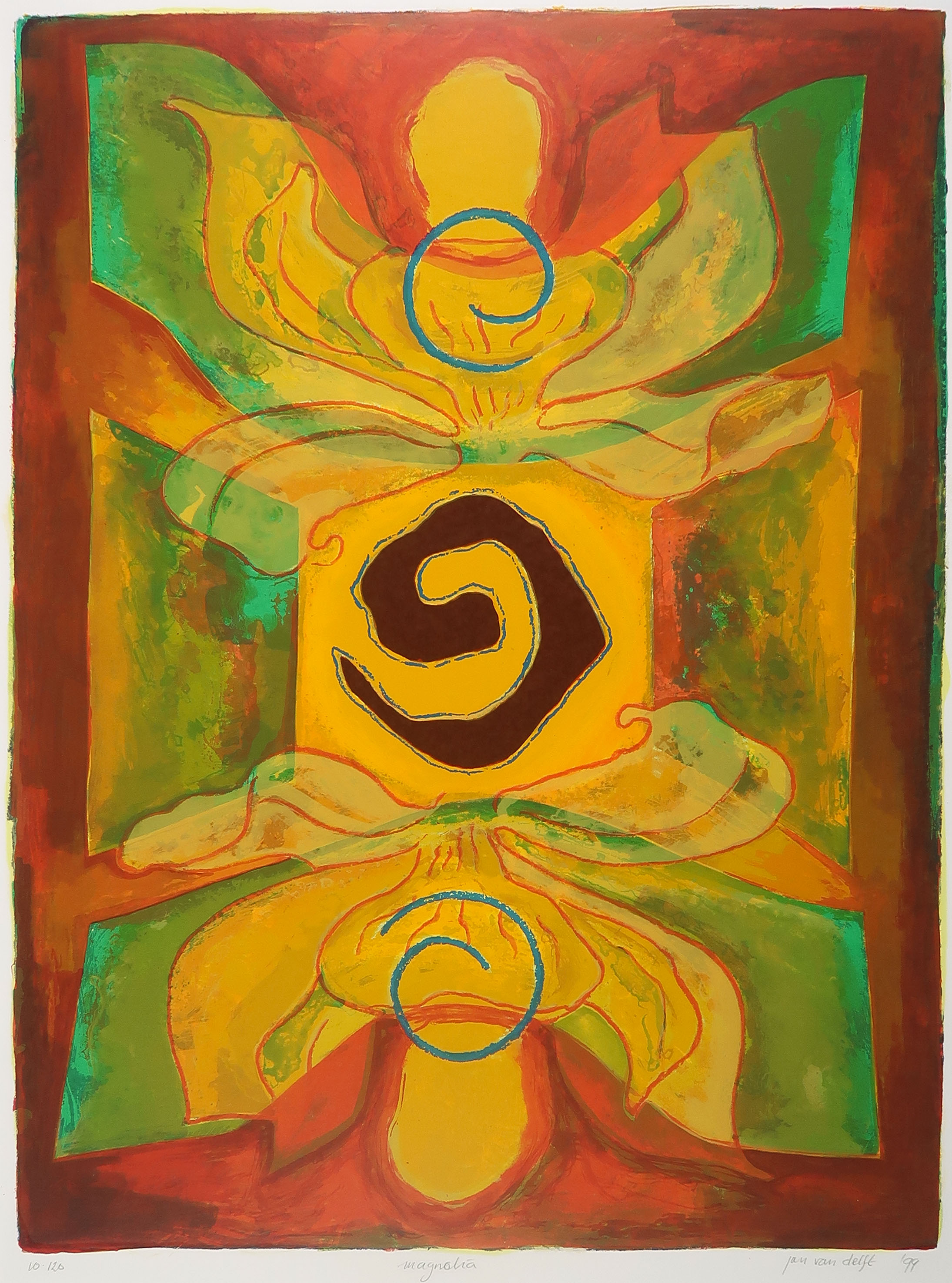 Jan van Delft - Zeefdruk, Magnolia kopen? Bied vanaf 1!