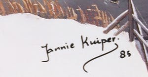 Jannie Kuiper - Artprint, Papiermolen 'De Schoolmeester' - Ingelijst kopen? Bied vanaf 50!
