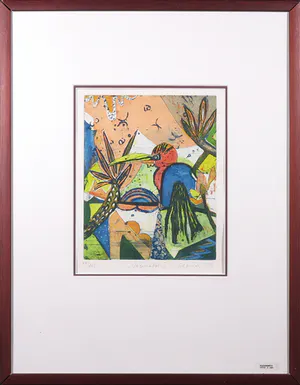 Elfriede Otto - Kleurenets, Vogelsafari I - Ingelijst kopen? Bied vanaf 1!