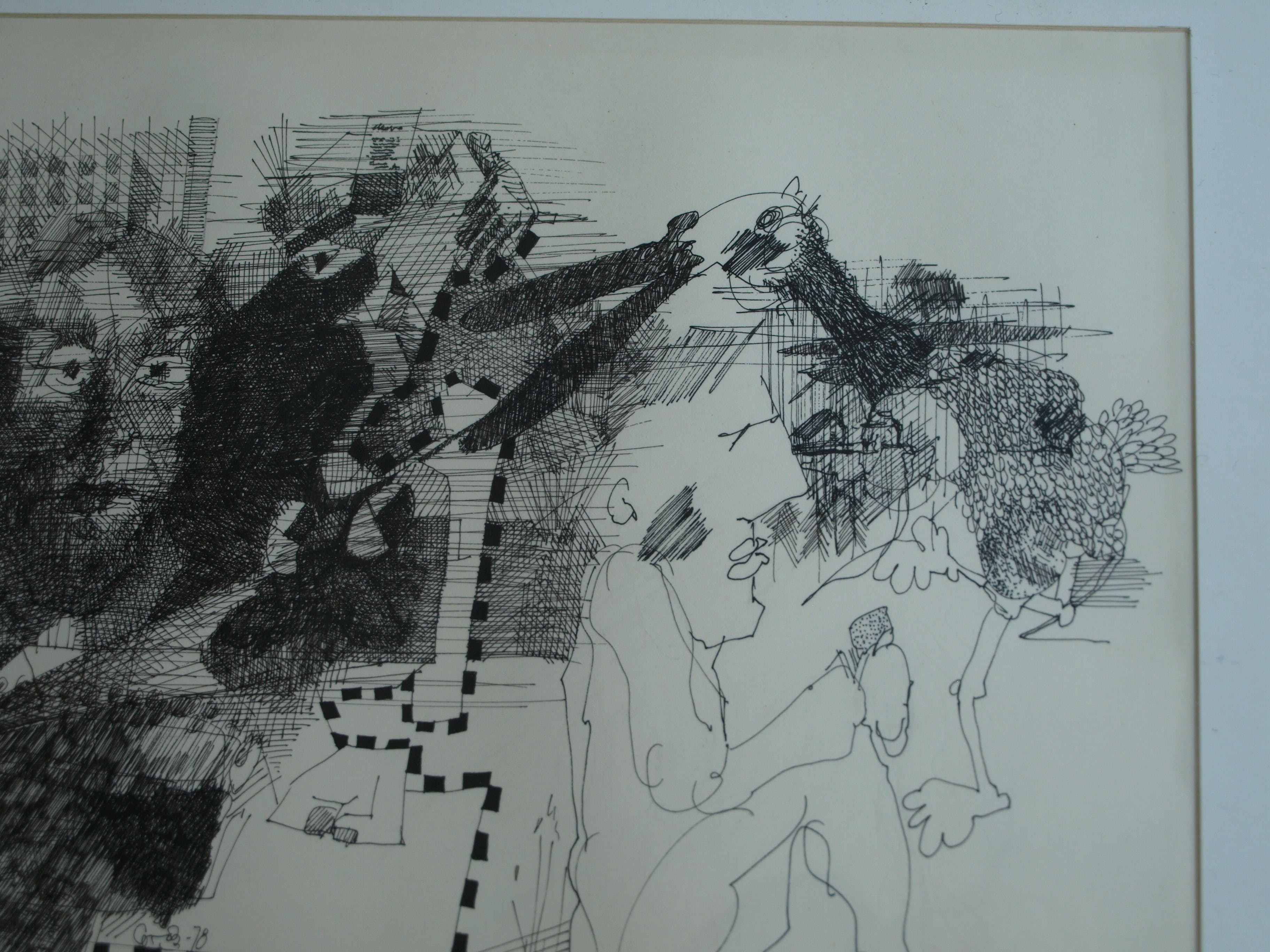 Cor Wytman - Pentekening , Grens – gesigneerd & ingelijst – 1978  kopen? Bied vanaf 1!