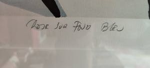 Fon Klement - Rose sur fond bleu - H.C.eigendruk kopen? Bied vanaf 195!