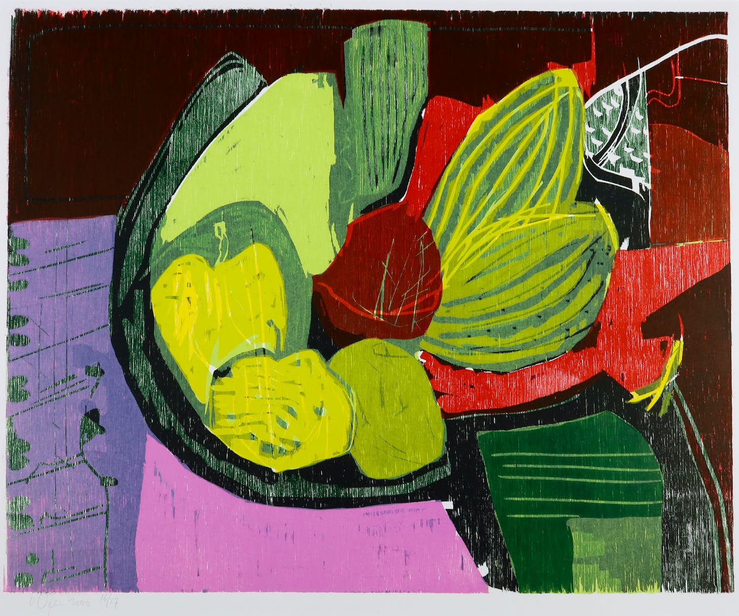 Vincent van Ojen - Houtsnede, Stilleven (Groot) verkocht voor € 100!