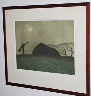 Tjeerd Bottema - Maannacht op de Veluwe - ets/aquatint in zeer goede staat kopen? Bied vanaf 125!