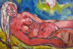 Christine Spierings - Olieverf op doek, z.t. Liggend naakt (Groot) kopen? Bied vanaf 1!