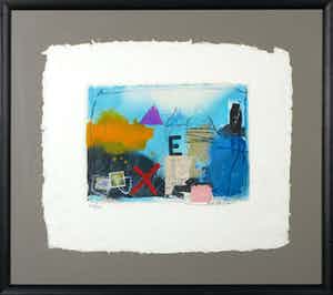 Theo Koster - Zeefdruk, Zonder titel - Ingelijst verkocht voor € 35!