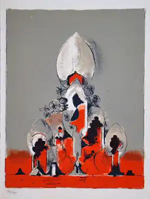 Graham Sutherland - Eerbetoon aan San Lazzaro - 1975 - Originele lithografie - Moulot verkauft für € 80!