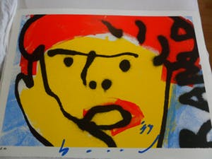 Herman Brood - Zeldzame hand gesigneerde zeefdruk : 'Ramp' kopen? Bied vanaf 175!