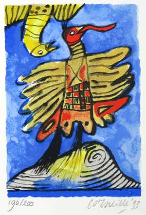 Corneille - Zeefdruk, Vuurvogel verkocht voor € 80!
