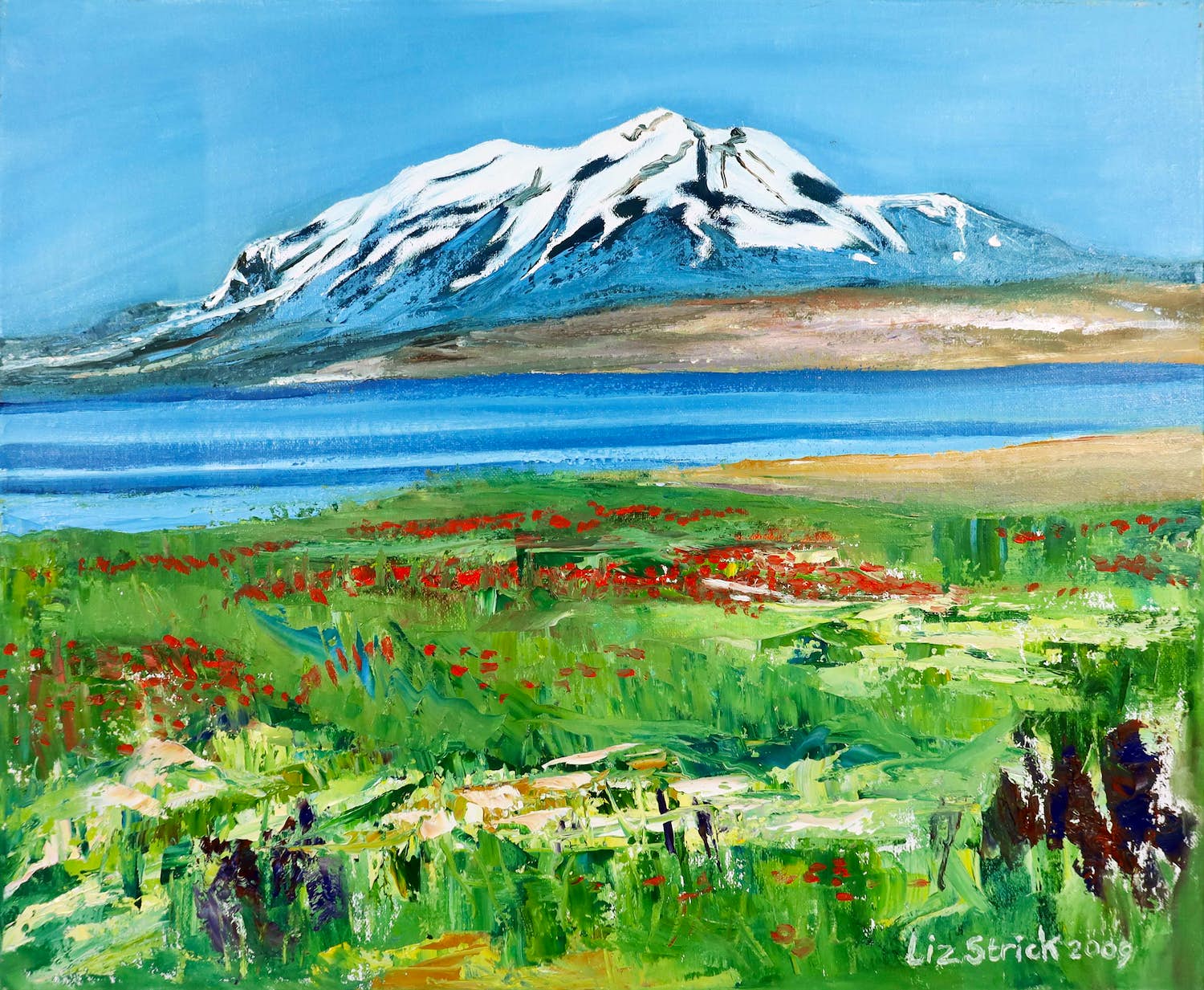 Liz Strick - Olieverf op doek, Mount Suphan by lake Van kopen? Bied vanaf 1!