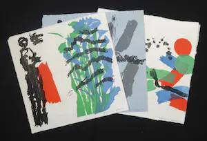 Jef Diederen - 3 houtsnede's/lino's met gesigneerde overzichtscatalogus kaufen? Bieten Sie von 150!