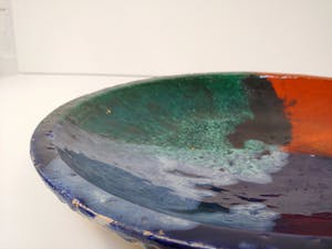 Niet of onleesbaar gesigneerd - Glazen ombre aardewerk kom - handgemaakte keramische Boheemse kom kopen? Bied vanaf 1!