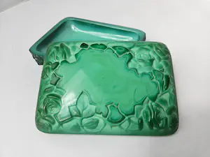 Curt Schlevogt - Ingrid Heinrich Hoffmann Malachiet glazen doos met deksel kopen? Bied vanaf 50!