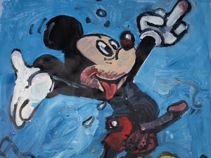 Peter Klashorst - Acrylverf op doek , “Mickey Muis” – GROOT - 119 x 110 cm - 2018 kopen? Bied vanaf 300!