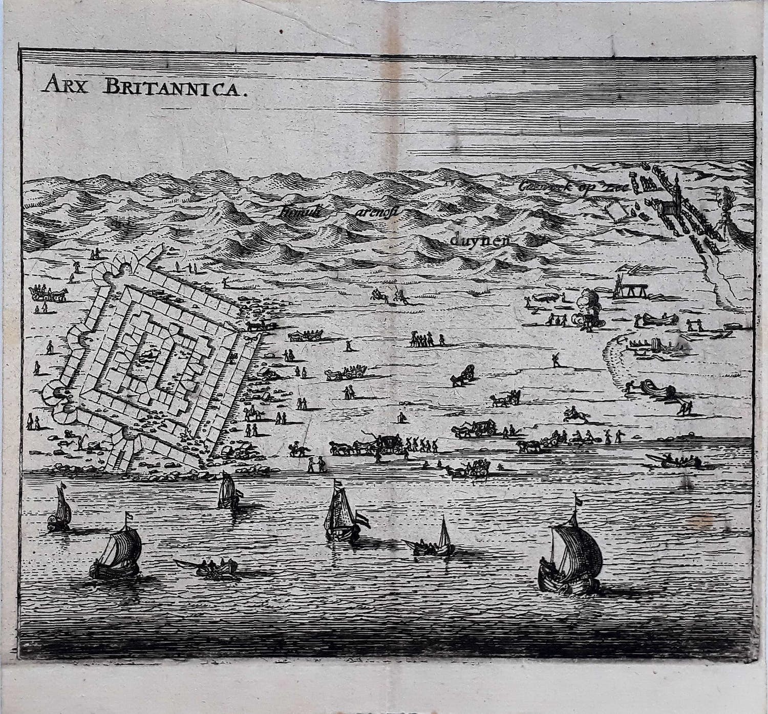 Ludovico Guicciardini - Arx Britannica [Brittenburg bij Katwijk] verkocht voor € 32!