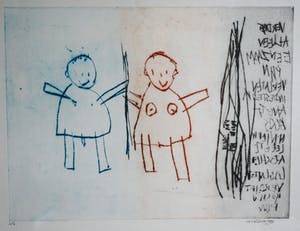 Nicolle Meijlink - Hij en Zij - droge naald ets - oplage nr 1 uit slechts 6 ex. kopen? Bied vanaf 50!