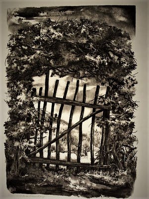 Aart van Dobbenburgh - Fraai Realistisch 1963 Litho "Landhek in Limburg" gesigneerd kopen? Bied vanaf 10!