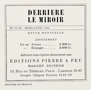 Marc Chagall - 2 farbige Lithographien "Derriere Le Miroir" von 1950 kopen? Bied vanaf 150!