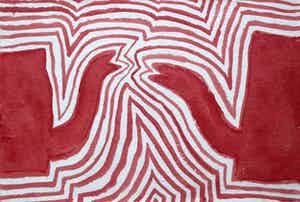 Klaas Gubbels - gemengde techniek op papier: Rode kannetjes - 2004 verkocht voor € 695!