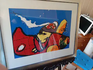 Herman Brood - Zeefdruk: Red Baron, Ingelijst. kopen? Bied vanaf 475!