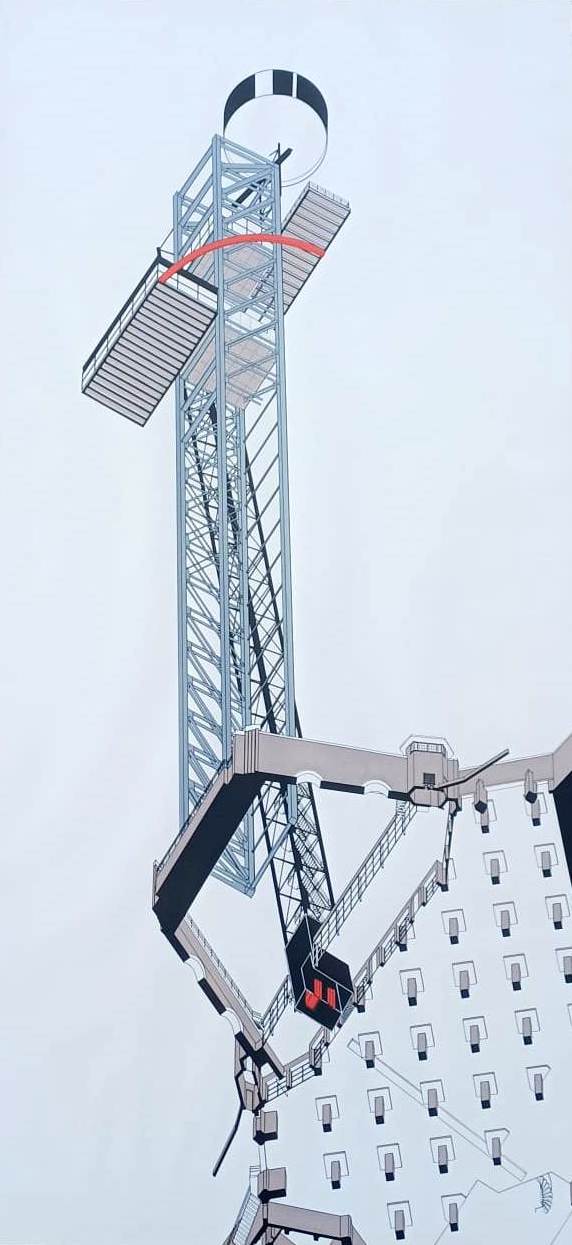 AcheterRem Koolhaas - Zeefdruk: Ontwerp voor 'Project de Willemstoren', Rotterdam? Enchérissez de 1000!