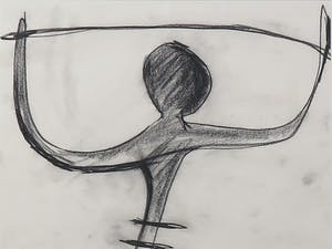 Antonie Eikemans - Houtskool, Webrager 3 - Ingelijst kopen? Bied vanaf 1!