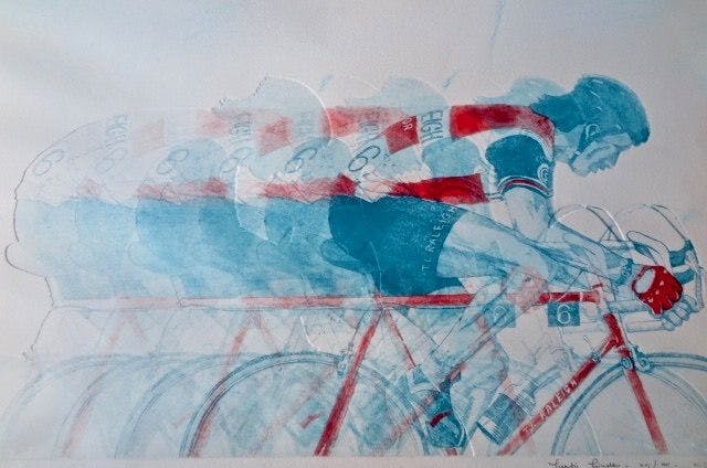 Leentje Linders - Henk Lubberding, TI-Raleigh Rennersploeg - Ets: : "He gave a jump" verkocht voor € 19!