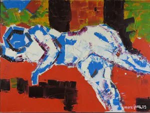 Marc Jonk - Arcyl op doek, Liggend naakt (nr. 26 ) - Ingelijst kopen? Bied vanaf 200!