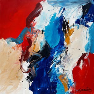 Gerriet Postma - Abstracte compositie, olieverf op doek (mooi ingelijst, groot) kopen? Bied vanaf 1200!