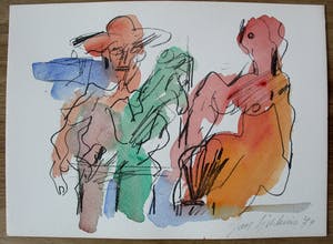 Jan Sierhuis - hand geaquarelleerde litho - 1974 kopen? Bied vanaf 55!