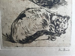 Willem de Zwart - Ets met 4 poezen kopen? Bied vanaf 75!