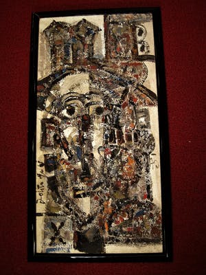 George Ebrin Adringa - (Ivoorkust 1933) GROOT olieverf "Masque Africaine" gesigneerd kopen? Bied vanaf 10!