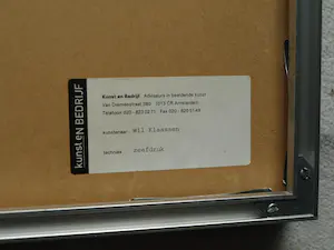 Wil Klaassen - Ingelijste zeefdruk , Abstracte voorstelling – Lijst, 78 x 87 cm kopen? Bied vanaf 1!