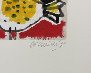 Corneille - Zeefdruk, Twee dieren op muziekpapier kopen? Bied vanaf 1!