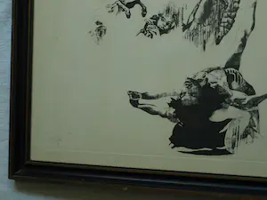 Gerti Bierenbroodspot - Ingelijste ets , Gevallen Engel – 1973 – Lijst, 51½ x 51½ cm kopen? Bied vanaf 40!