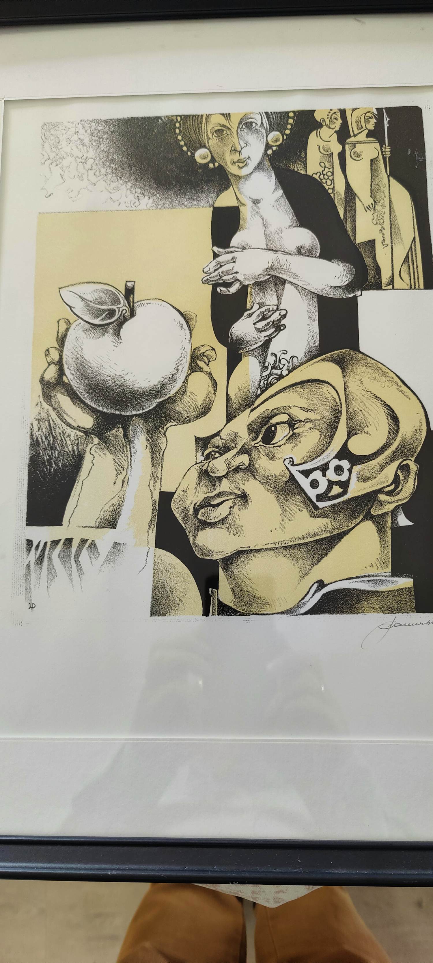 Hedwig Pauwels - Figuratieve voorstelling met centrale hand met appel kopen? Bied vanaf 45!