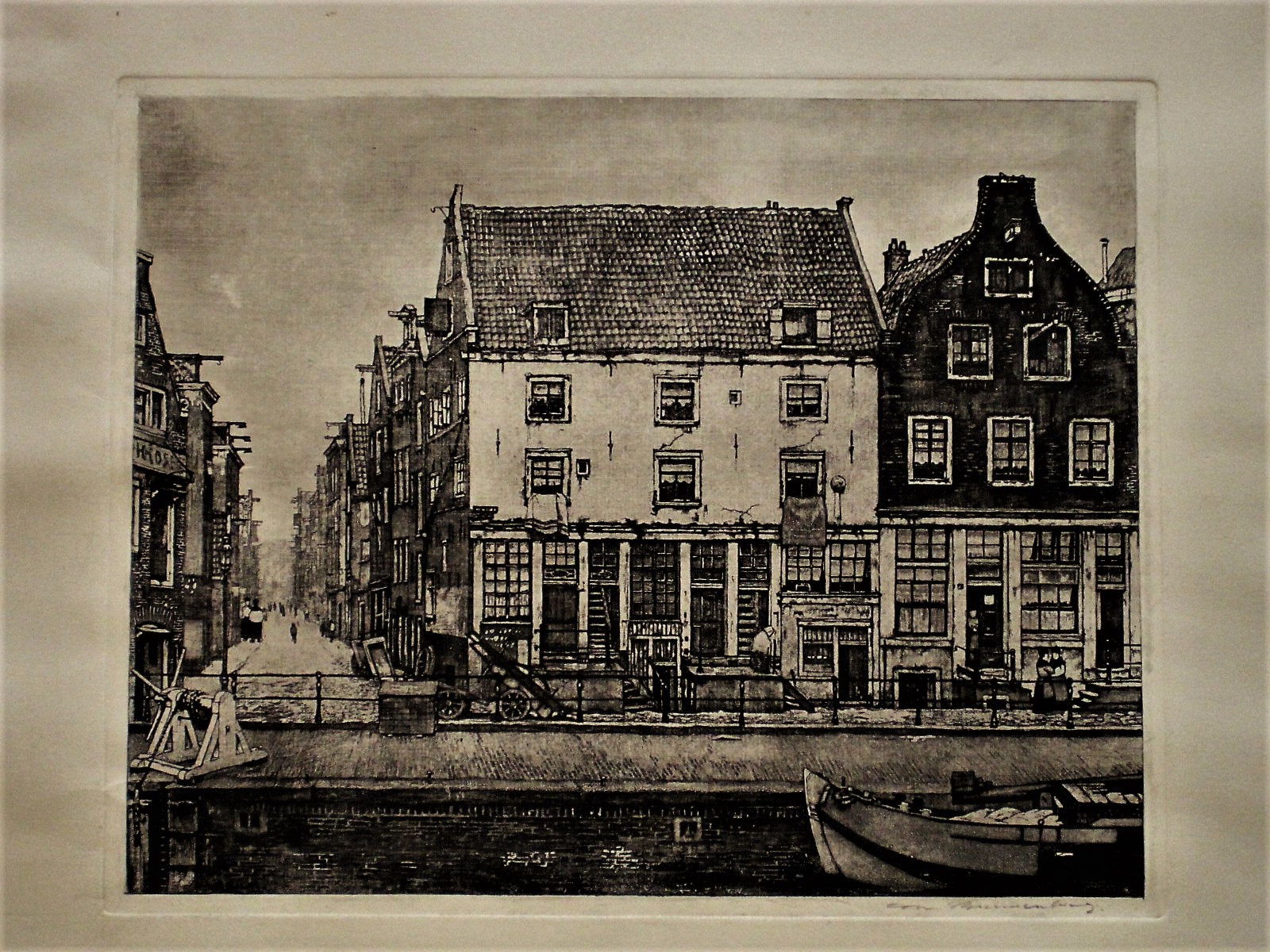 Cornelis Brandenburg - Amsterdam- de JodenHouttuinen en st Antoniesluis - gesigneerd kopen? Bied vanaf 1!