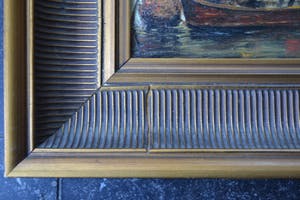 Niet of onleesbaar gesigneerd - Bootjes voor de kust - Olieverf op doek - Gesigneerd kopen? Bied vanaf 10!