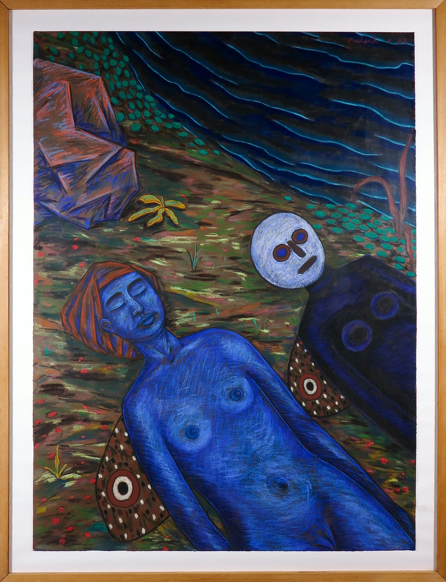 Steven Rowland - Pastel, Young woman dreaming - Ingelijst (Zeer groot) verkocht voor € 1!