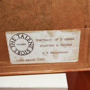 William Henry Margetson - vrouw spelend op een romantische gitaar kopen? Bied vanaf 500!