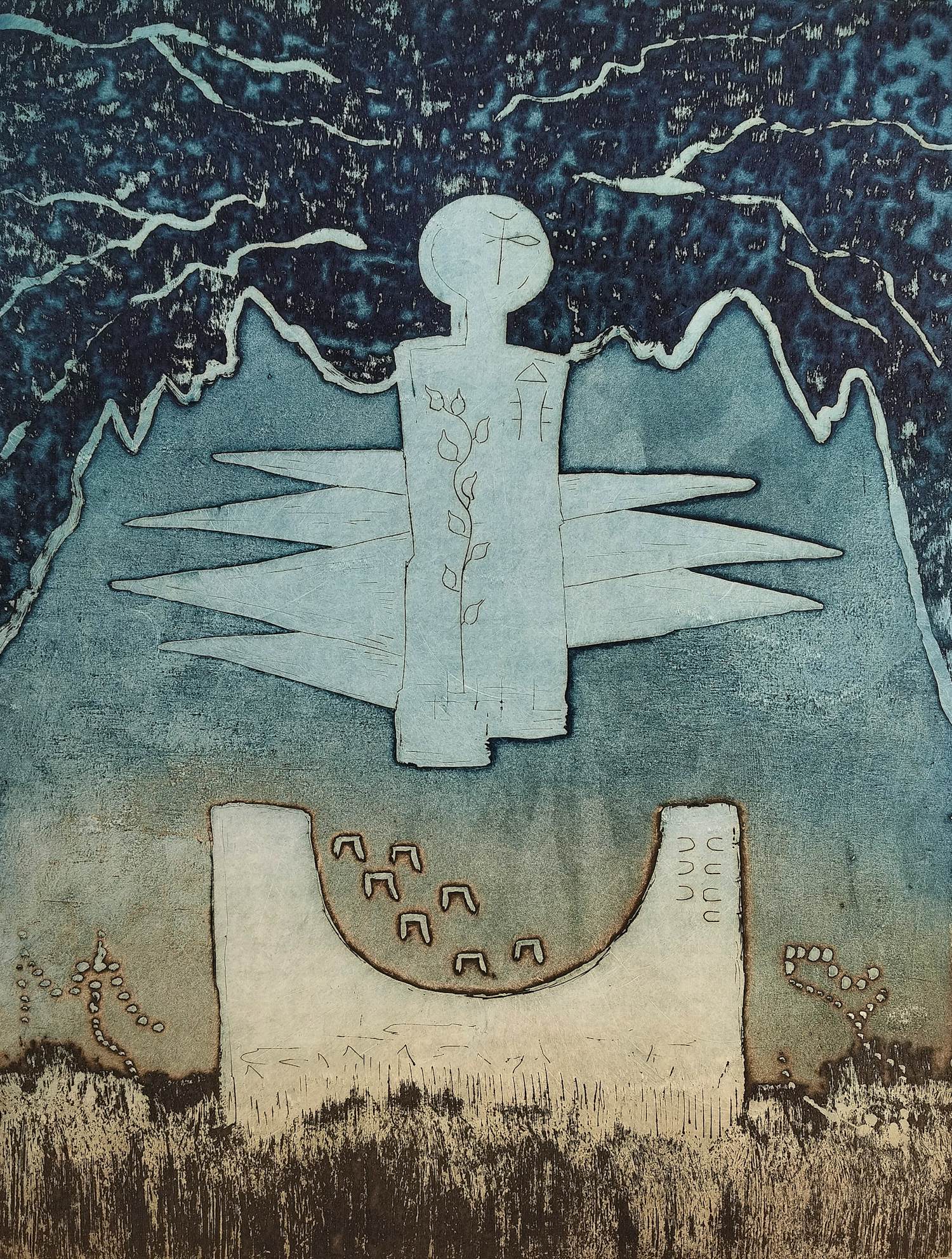 Jan Montyn - Second jour - Illusion - gesigneerde ets kopen? Bied vanaf 115!