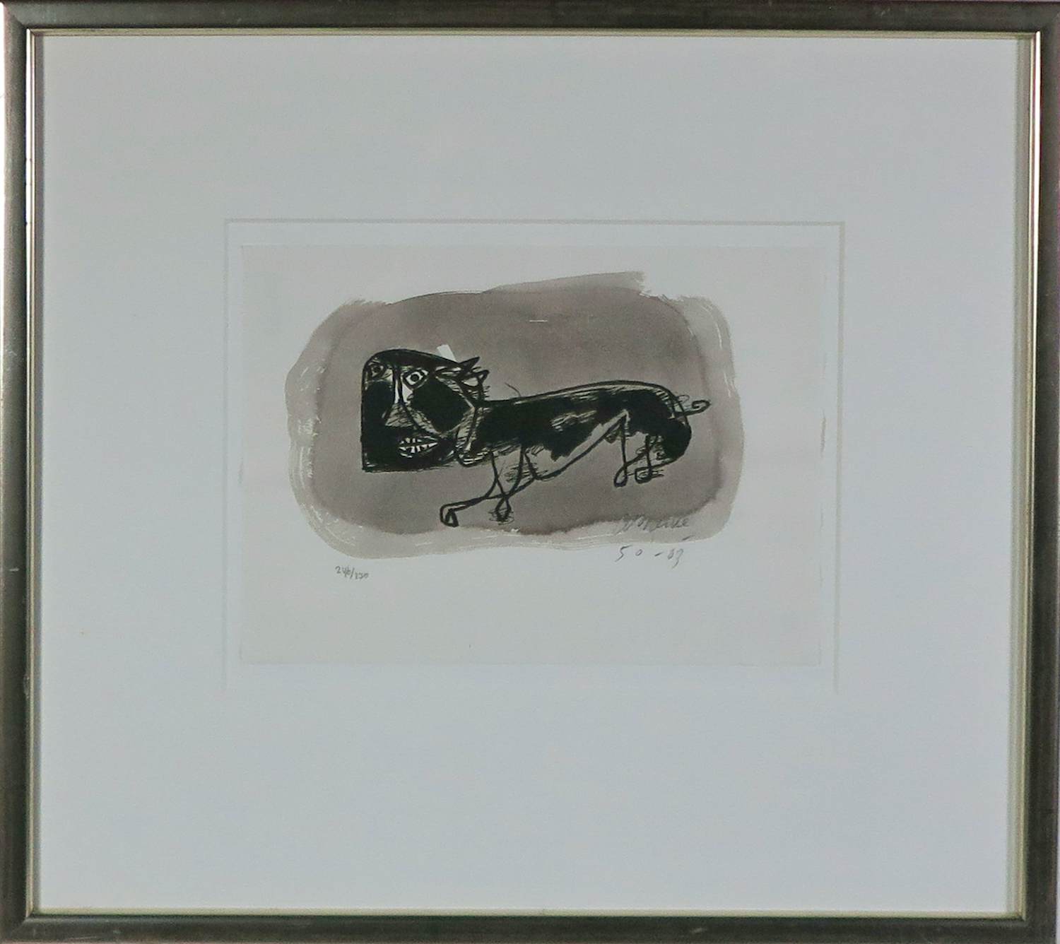 Corneille - Handbewerkte zeefdruk, Cobra - Ingelijst verkocht voor € 200!