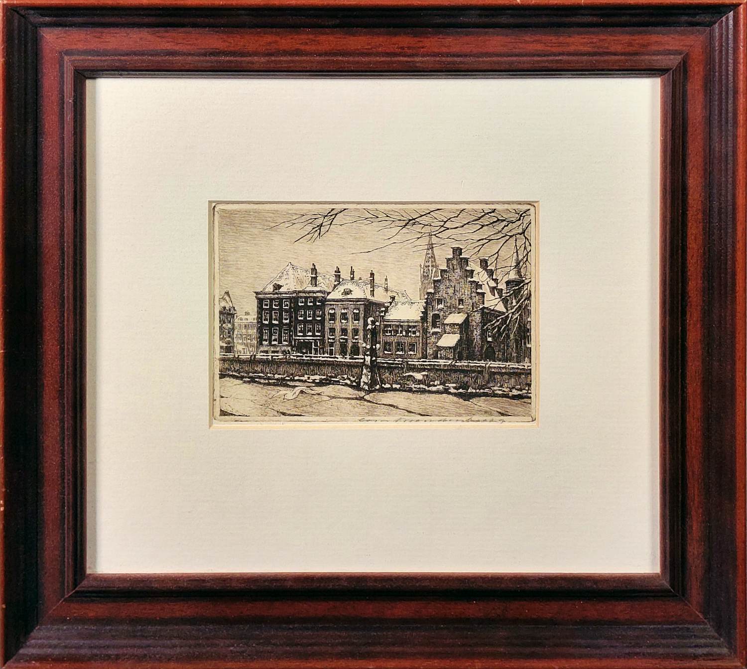 Cornelis Brandenburg - ets - Gevangenenpoort - Den Haag - INGELIJST - 25107 kopen? Bied vanaf 75!