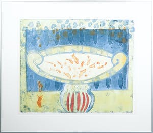 Lukie de Bree - Kleurenets, Visfontein - Ingelijst kopen? Bied vanaf 1!