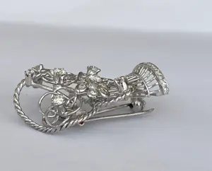 Platina/Gouden Latere Art Deco Broche/Hanger met Diamanten kopen? Bied vanaf 900!