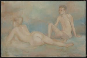 Martin Reisberg - Acryl op doek, Naakt paar kopen? Bied vanaf 1!