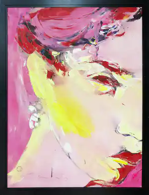 Pieter Engels - Acryl op doek, Vrouwenportret - Ingelijst (Zeer groot) verkauft für € 580!