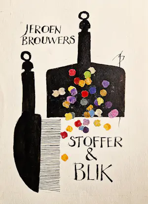 Frits Müller - Originele gemengde techniek voor boekomslag "stoffer en blik" jeroen Brouwers kopen? Bied vanaf 78!